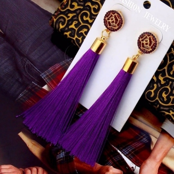 Fashion bohemian long tassel dangle earrings - Picture 1 of 6